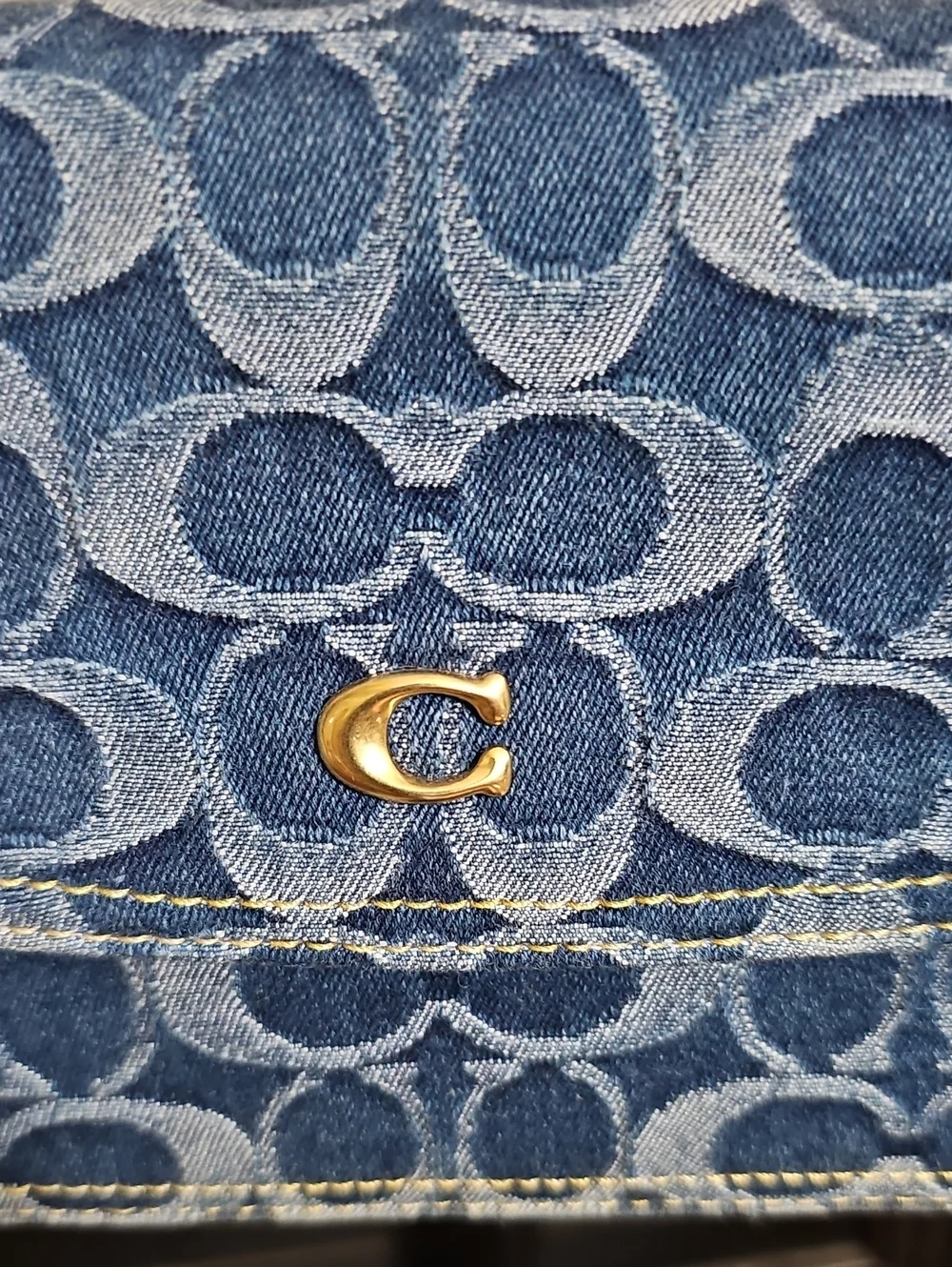 Coach Denim Blue Monogram Signature Crossbody Bag